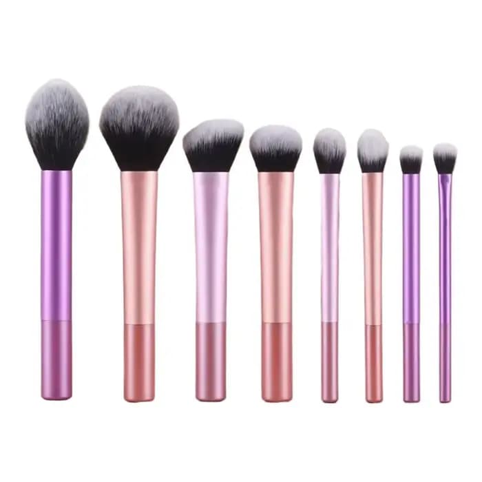 Kit de 8 pinceaux de maquillage professionnels, faciles à nettoyer, doux, pour fond de teint, fard à