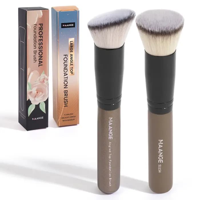 Ensemble de pinceaux de maquillage fond de teint Kabuki à angle plat
