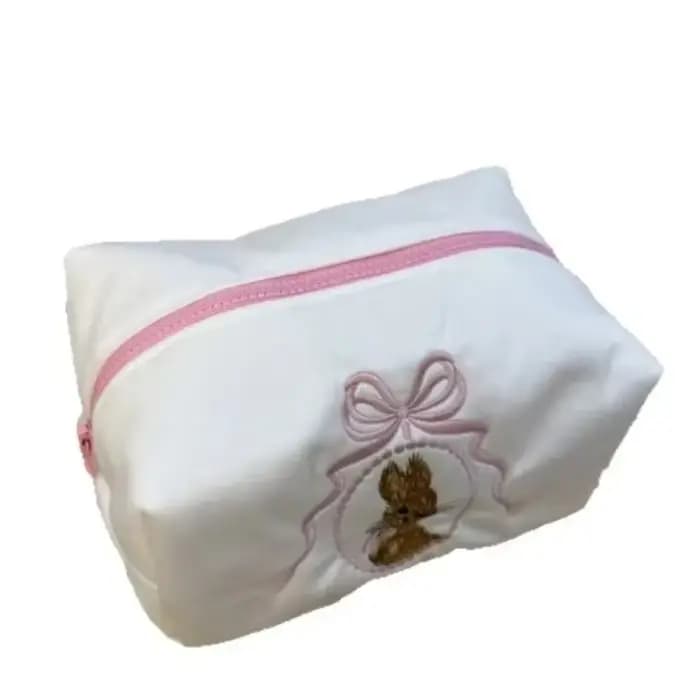 Trousse de Toilette Portable Lapin Grande Capacité avec Nœud en Dentelle