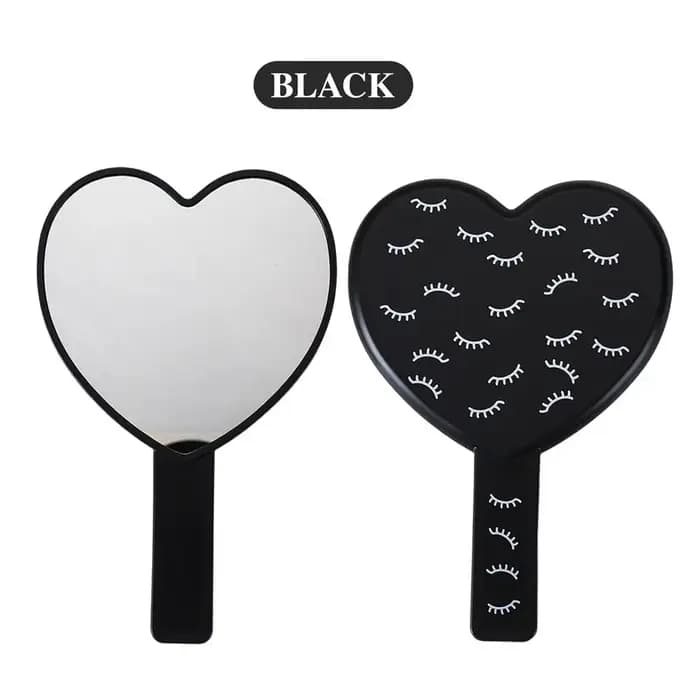 Miroir de vanité portatif en forme de coeur haute définition avec poignée