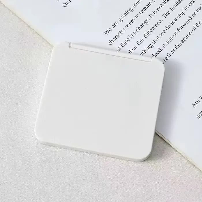 Mini miroir de maquillage double face pour filles, carré, portable, mignon, sac à main, compact, plu