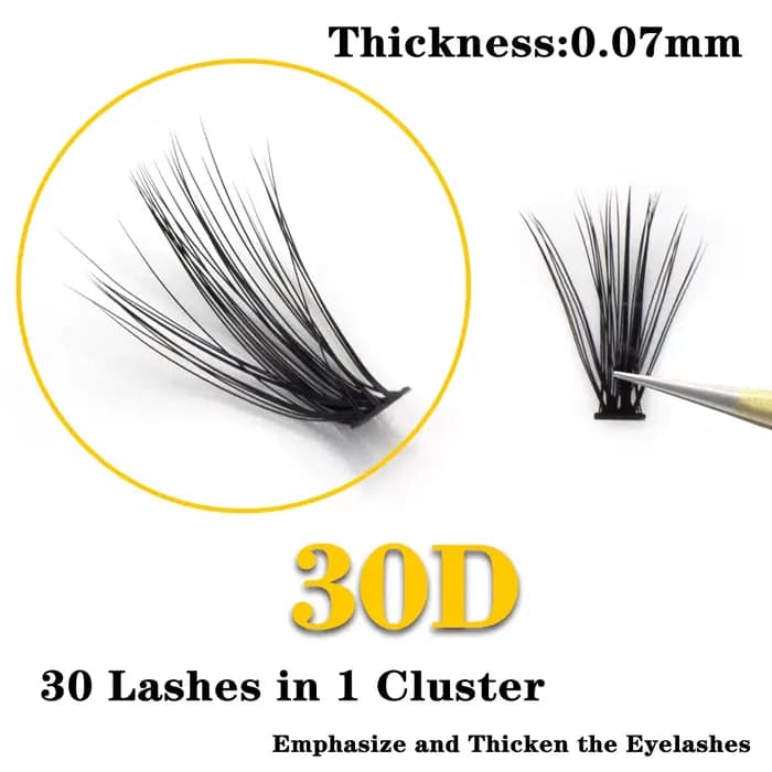 20D/30D/40D/50D 60 paquets Extension de cils de vison naturel 3D Volume russe faux
