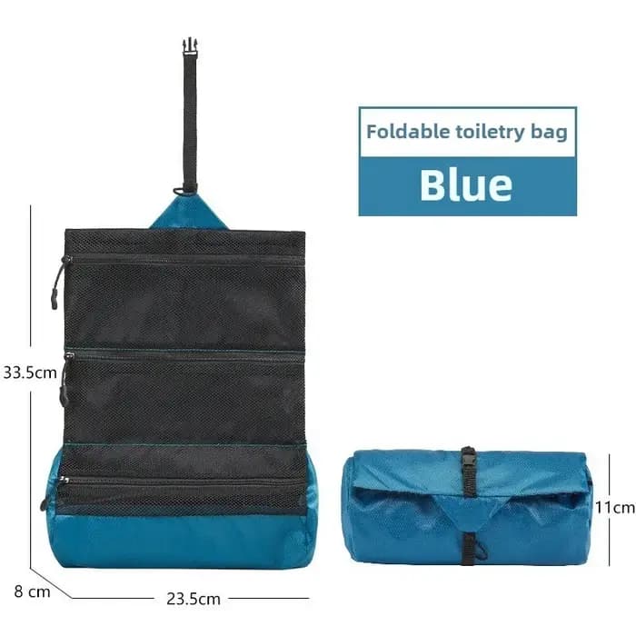 Organisateur de toilette pliable de qualité supérieure : sac de lavage portable étanche pour le camping