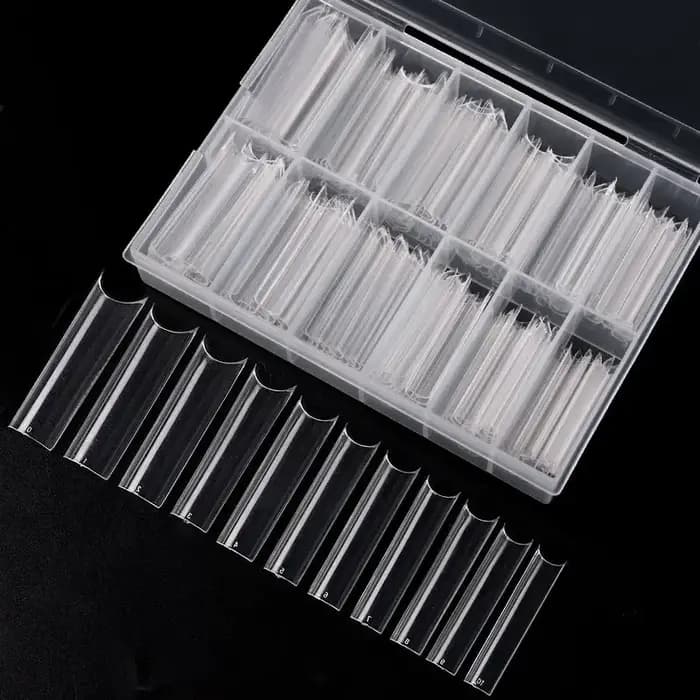 Faux ongles extra droits média, 240 pièces/boîte, longs, carrés, courbés, en ABS, N64.C, pour salon