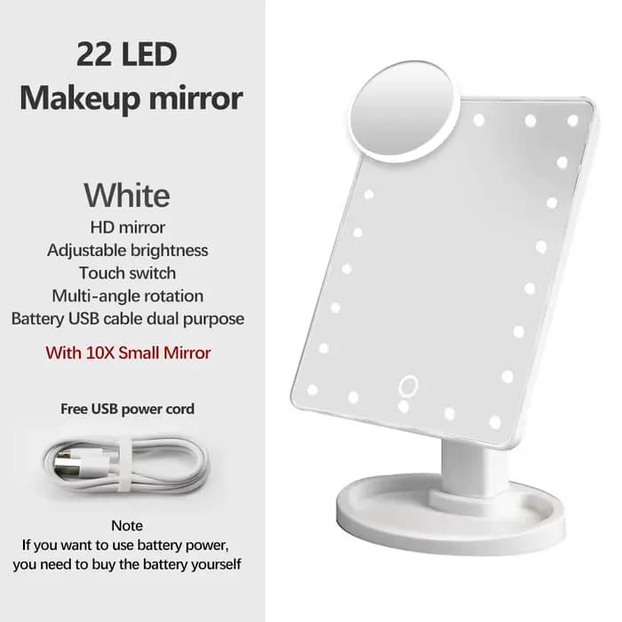 Miroir de maquillage LED 1X 2X 3X 10X miroir de maquillage grossissant avec interrupteur tactile mir