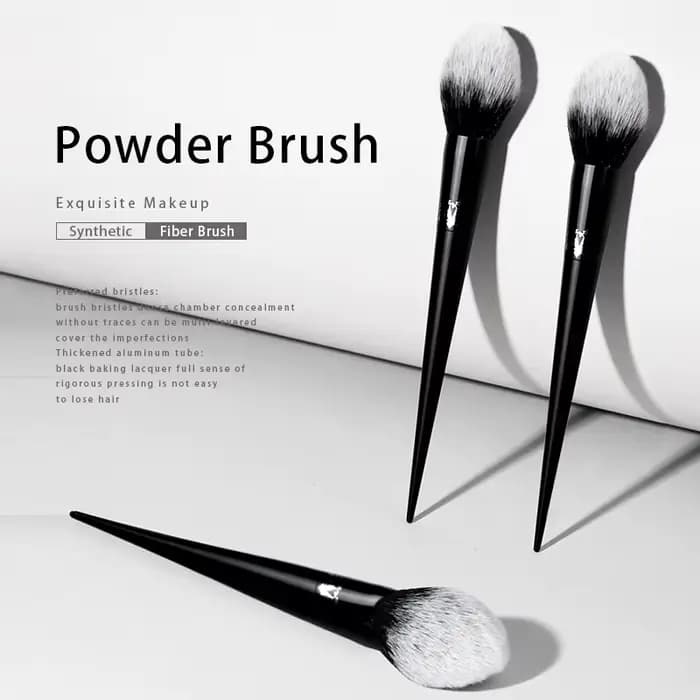 Kat Von D-pinceau de maquillage 20 pinceau à poudre cheveux en fibres douces élégant manche noir pinceaux de maquillage de marque pour femme