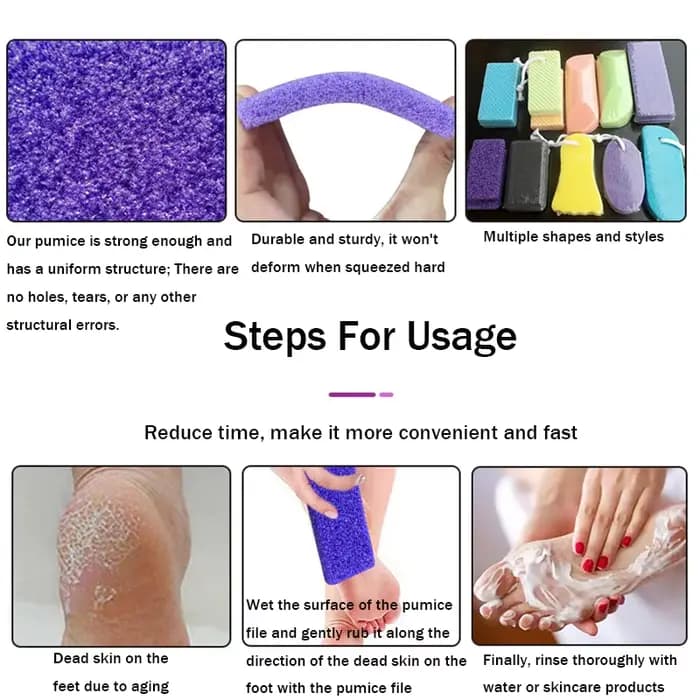 80 pcs/lot violet pied pierre ponce dissolvant de peau morte éponge pieds outils de soin