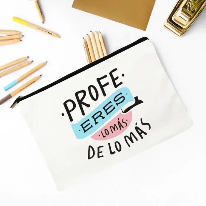 Meilleur professeur du monde espagnol imprimé voyage articles de toilette organisateur enseignant cadeau sacs de