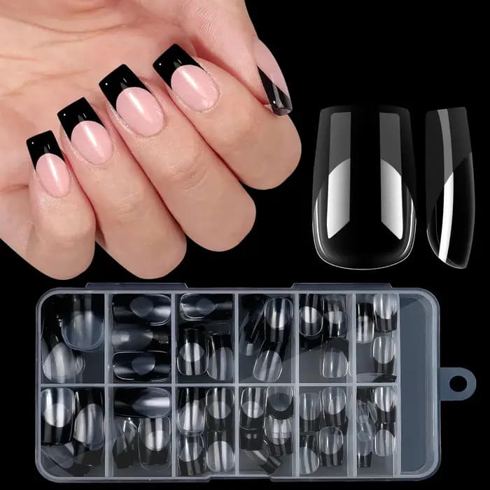 120 pièces/boîte acrylique français faux ongles multicolore carré amande