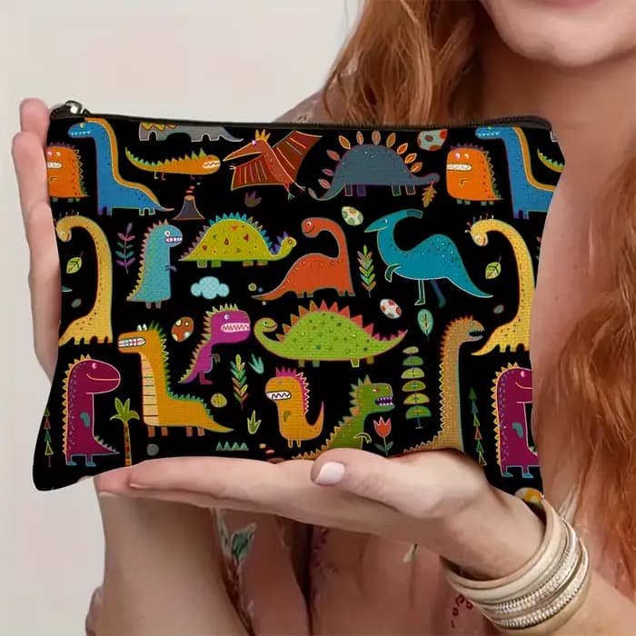 Charmant trousse de maquillage imprimée dinosaure