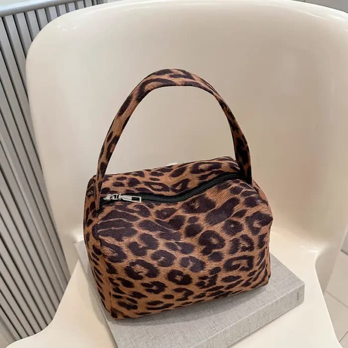Sac à cosmétiques à imprimé léopard pour femmes