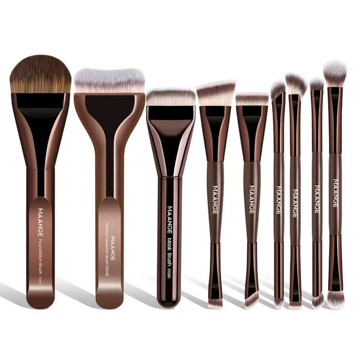 MAANGE – Lot de 9 pinceaux de maquillage multifonctionnels pour le visage