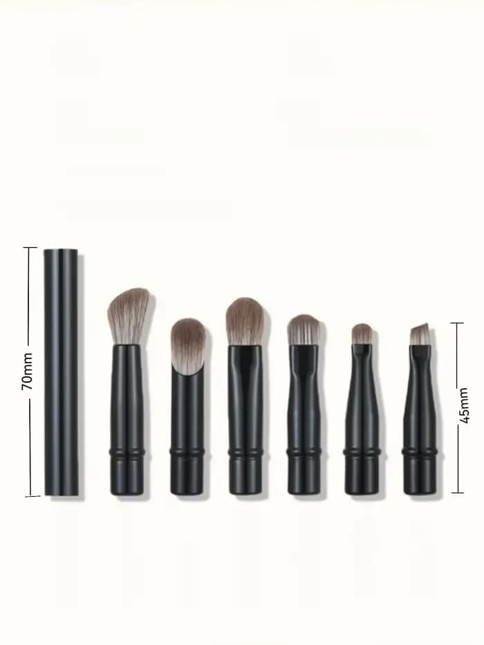 Paquet de 6 pinceaux de maquillage portables, tête de brosse de remplacement, ombre de nez, ensemble