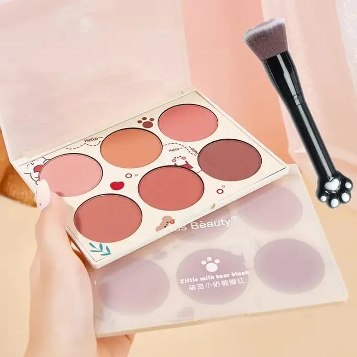 Palette de fards à joues six couleurs pour filles