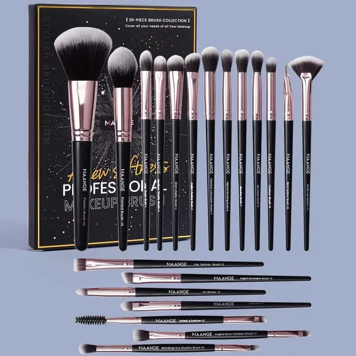 Maange-Pinceaux de maquillage professionnels avec boîte, poudre cosmétique, fard à barrage, fond de