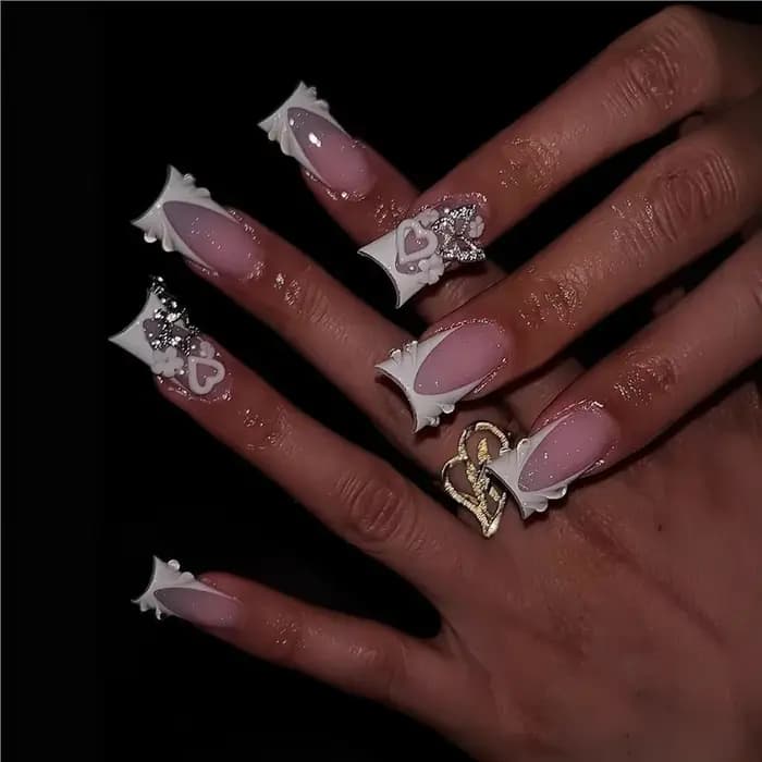 JoDecor-Faux ongles à imprimé zèbre rose