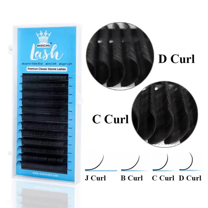 Extensions de cils classiques en vison, lot de 10 étuis, 12 rangées, boucles c/d, marque personnalis