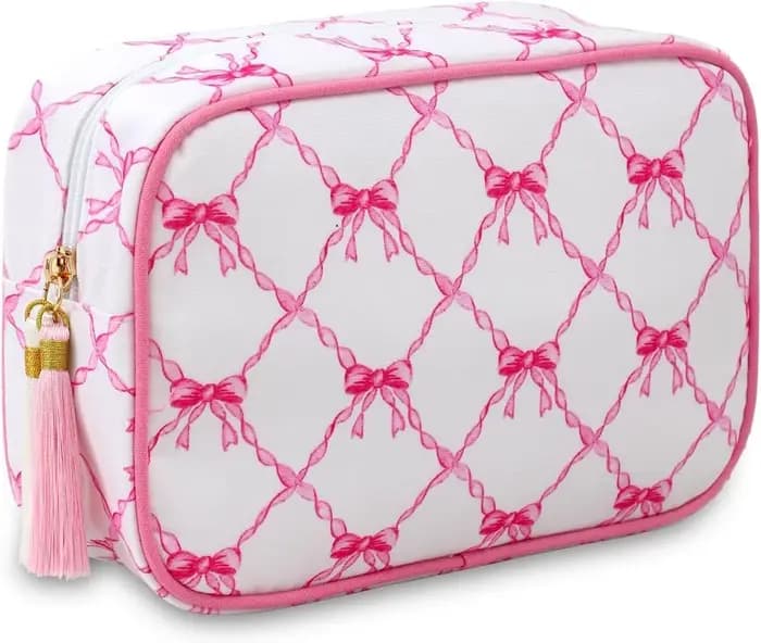 Pochette de maquillage personnalisée avec nom brodé