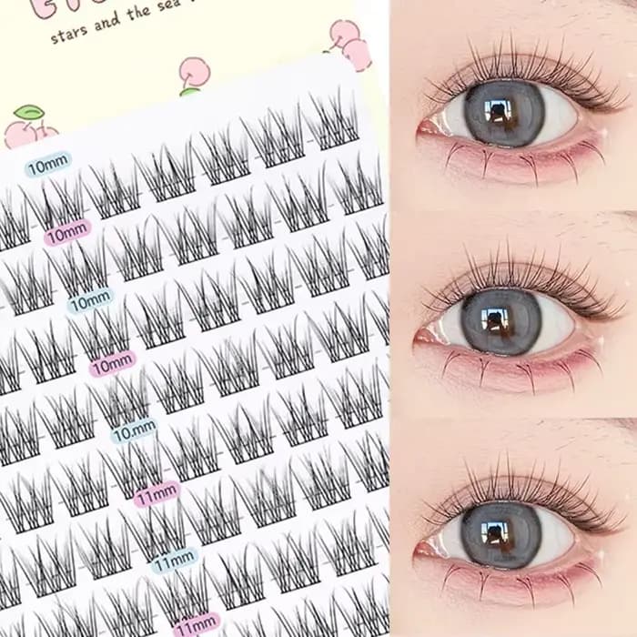 Cils segmentés de grande capacité, bande noire transparente, faux cils tournesol, Style féerique dou