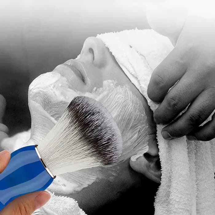 Pinceau à raser la barbe, pinceaux de maquillage, 1 pièce, manche en bois, poils de porc, pour salon de coiffure, barbier, mousse à raser, outils de nettoyage facial pour hommes