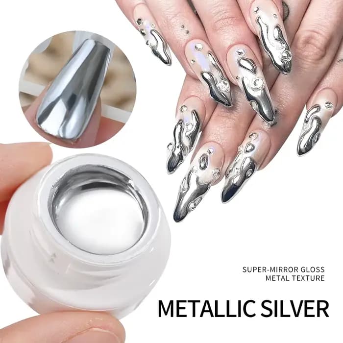 Peinture métallique Gel Chrome or argent effet miroir vernis à ongles Super lumineux ligne de dessin