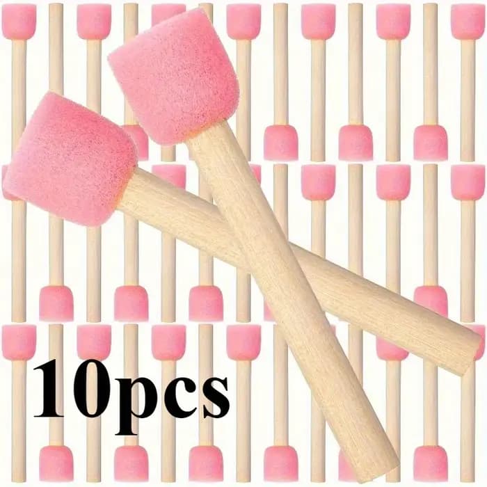 Ensemble de 10 pinceaux en mousse de bois durables