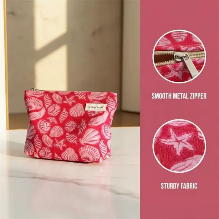 Sac de maquillage imprimé coquillage