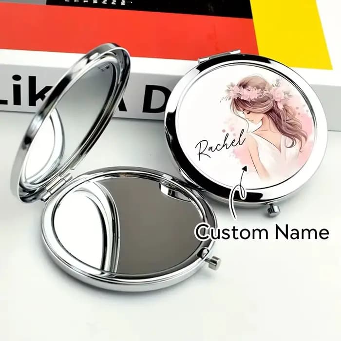 Miroir de maquillage personnalisé avec lettres