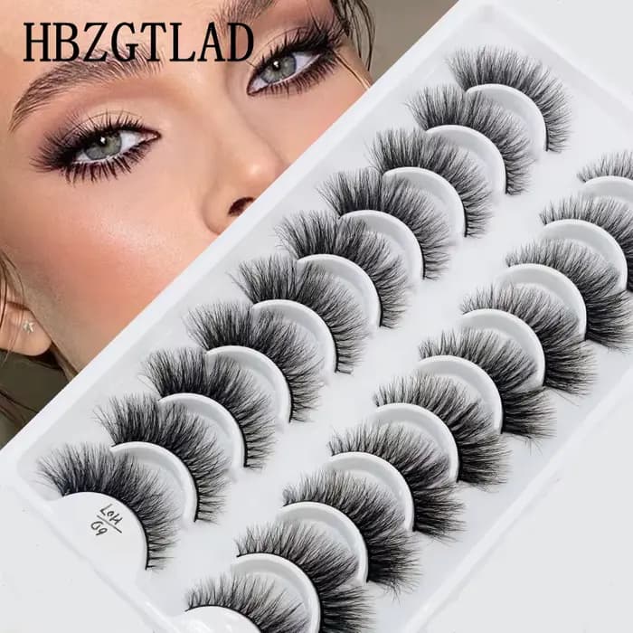 HBZGTLAD 10 paires 3D Faux cils de vison moelleux doux complet épais vaporeux naturel longs faux cil