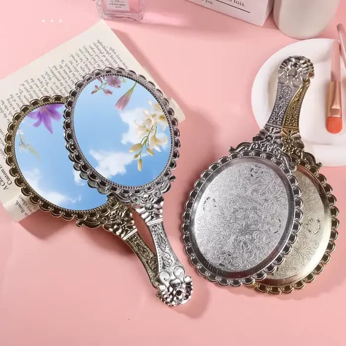 Miroir à main vintage, miroir de maquillage européen vintage
