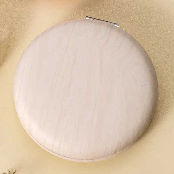 Miroir de poche en cuir PU, miroir portable vintage, miroir de maquillage à effet bois, rétro chic p