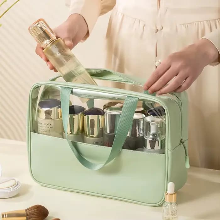 Trousse de toilette pour femmes et hommes, organisateur de voyage cosmétique de maquillage translucide et imperméable pour accessoires, articles de toilette