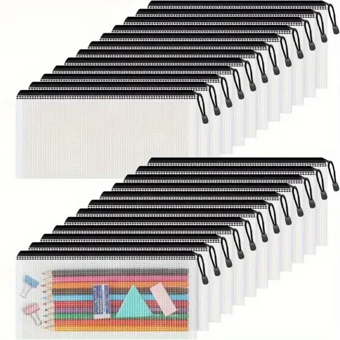 24 pochettes à crayons en vrac