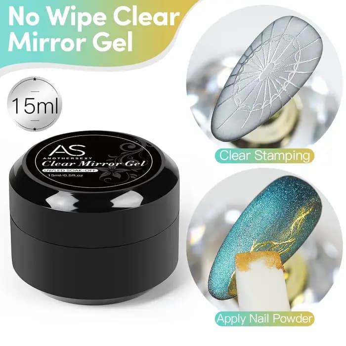 AS 15ml Semi solide miroir magique poudre modélisation Gel vernis 3D clair Nail Art multifonctionnel colle tremper estampage mélange Gel