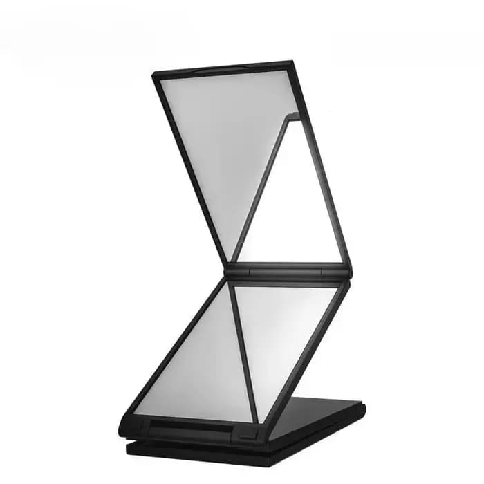 Nouveau miroir de maquillage compact pliable à quatre faces multi-angles