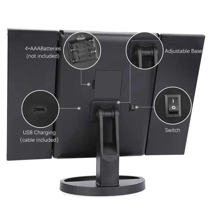 Miroir de maquillage LED 1X 2X 3X 10X