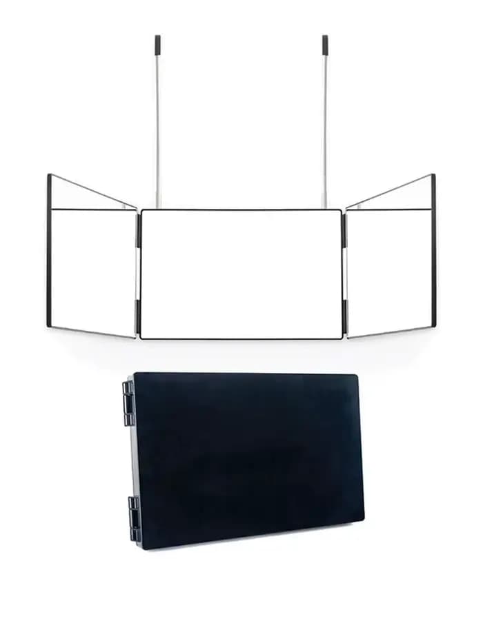 Miroir à trois voies pour la coupe de cheveux et le maquillage, miroir pliable à trois volets, verre