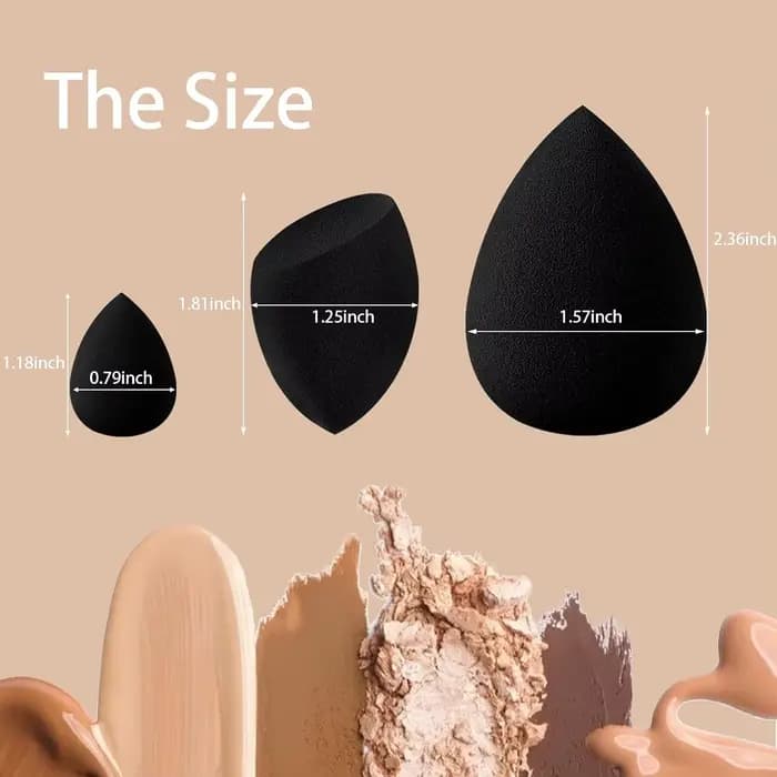 Lot de 21 éponges de maquillage noires