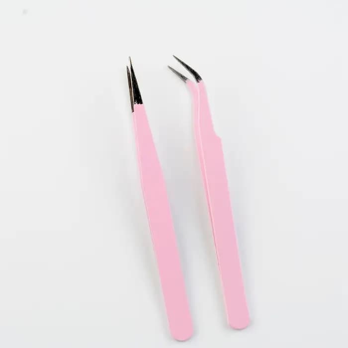 Pincettes en acier inoxydable pour Extension de cils, courbées, droites, Non magnétiques, outils de