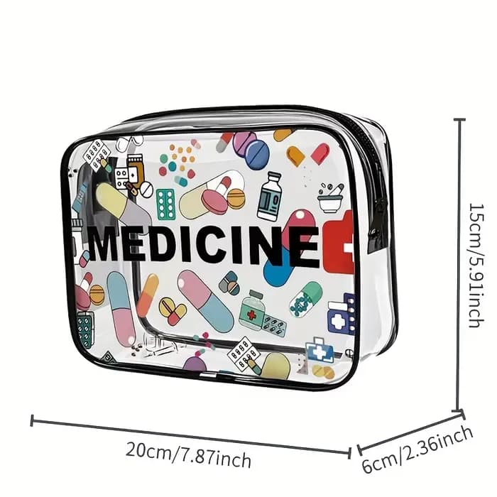 Sac à cosmétiques pour médicaments, organisateur de voyage de grande capacité pour femmes, pochette de toilette facile à essuyer et propre, sac de toilette de voyage à usage quotidien