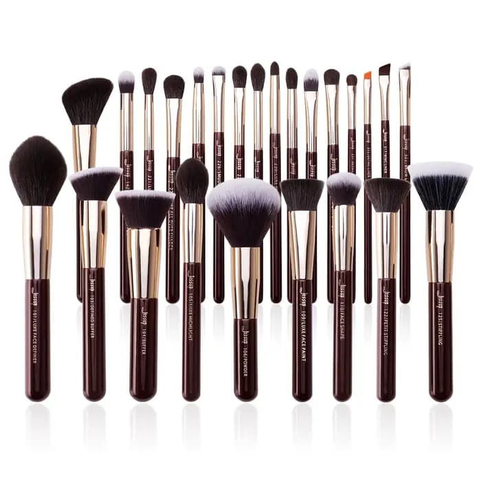Jessup pinceaux de maquillage ensemble professionnel naturel-synthétique cheveux pinceau