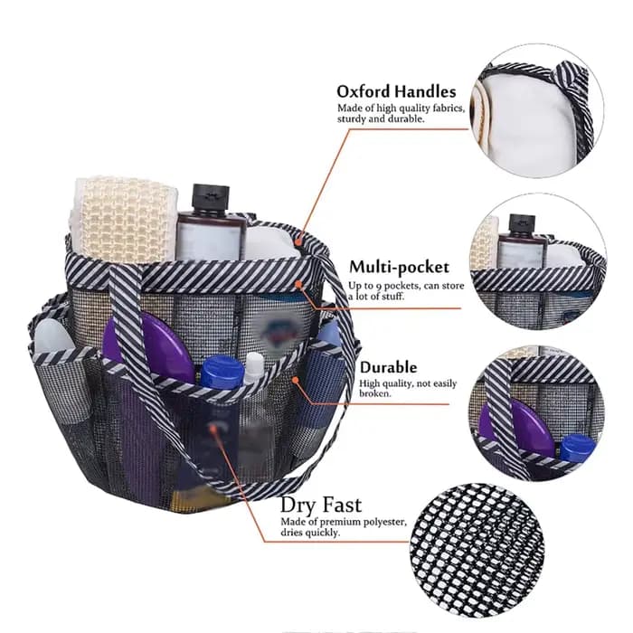 Trousse de toilette rayée unisexe
