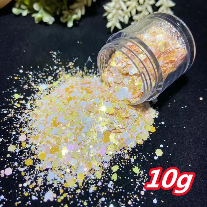 10g néon étoile/lune/herbe fluorescente ongles paillettes coloré étoile conception