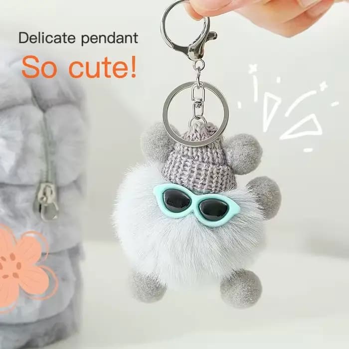 1 sac à maquillage simple et élégant avec pendentif pompon - Sac