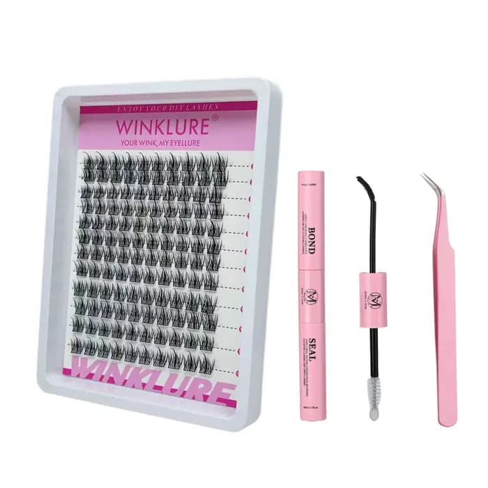 WINKLURE Kit de Cils en Grappes Manga Effet Chat avec Colle et Scellant