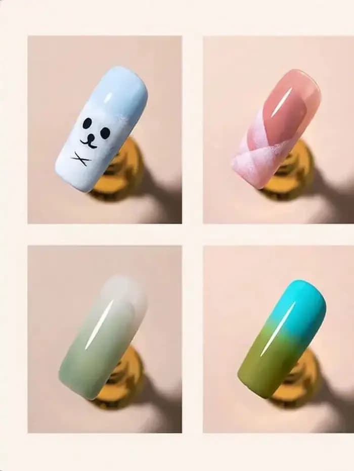 Ensemble de pinceaux pour Nail Art ombré, 2 pièces, ombre à paupières, fond de teint, Blush, pinceau