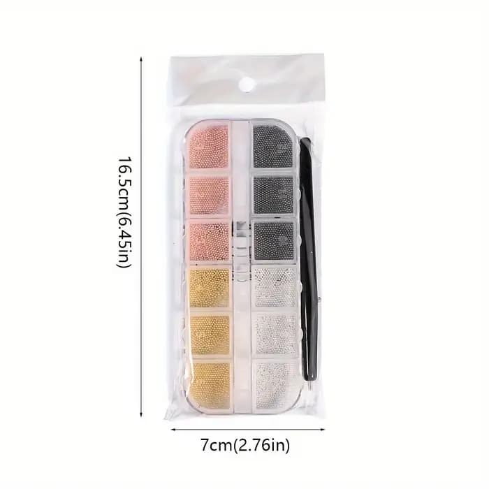 Mini perles de Caviar pour décoration des ongles, 2 pièces/lot, décorations pour Nail Art, Micro bou