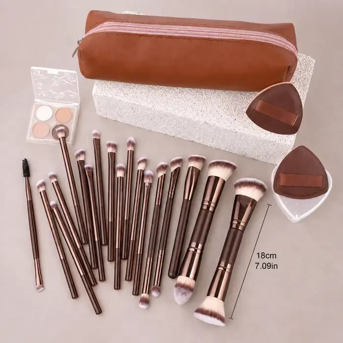 Ensemble de pinceaux de maquillage de voyage avec boîte de rangement