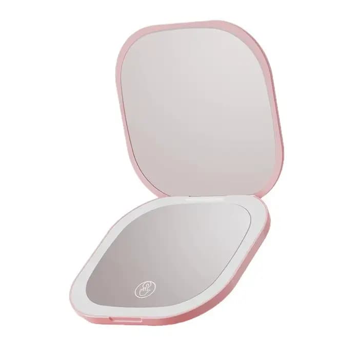 Miroir de maquillage LED pliable portable avec lumière