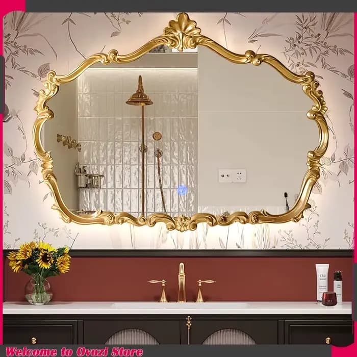 Miroir lumineux esthétique mignon luxe Art nordique mur moderne
